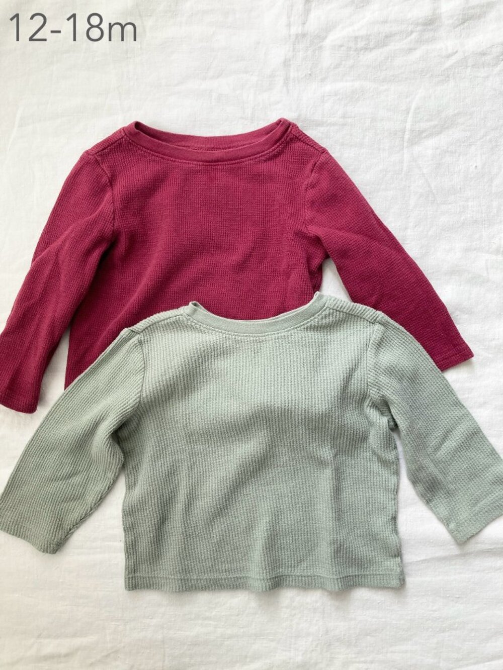 (🎨$3 PLAY) Old Navy 12-18 Months Baby Toddler Waffle Long Sleeve Tops